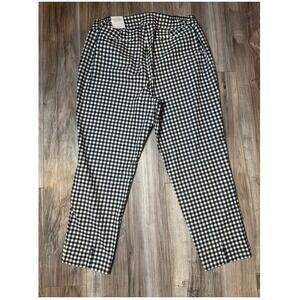 NWT Talbots Women's Chatham Ankle Pants Black White Gingham 16W